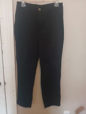 Halara Black Cotton Work Or Casual Cropped Chino Ankle Pants